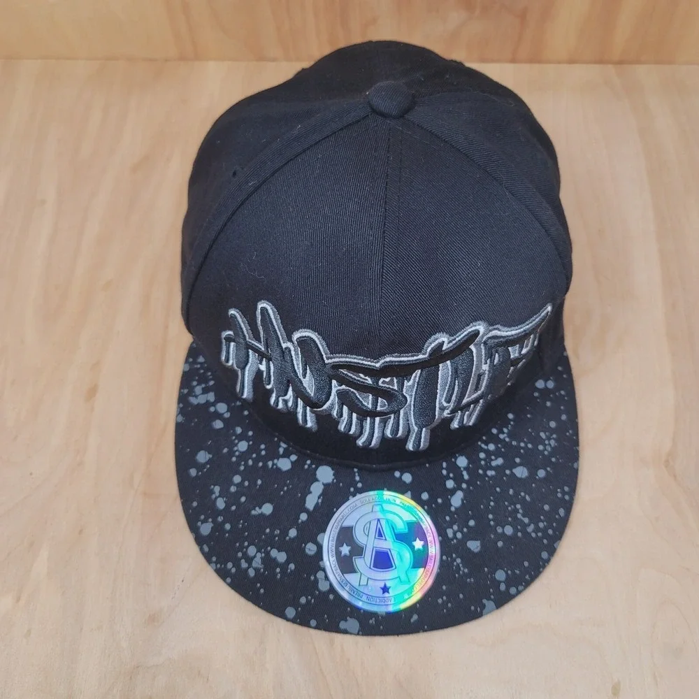 Sole Addiction Premium Mens HUSTLE SnapBack Hat Cap Black One Size Fits Most